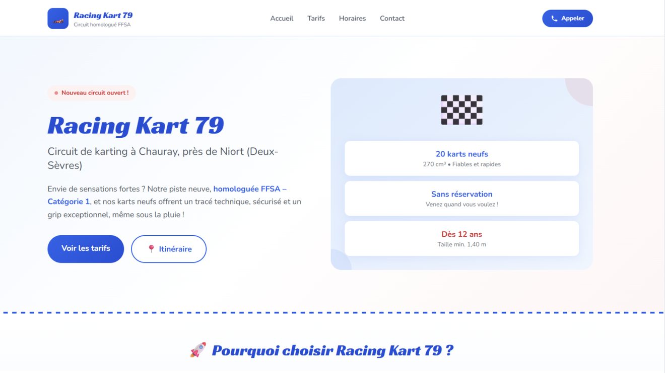 Ancien site Kart 79 avant la refonte
