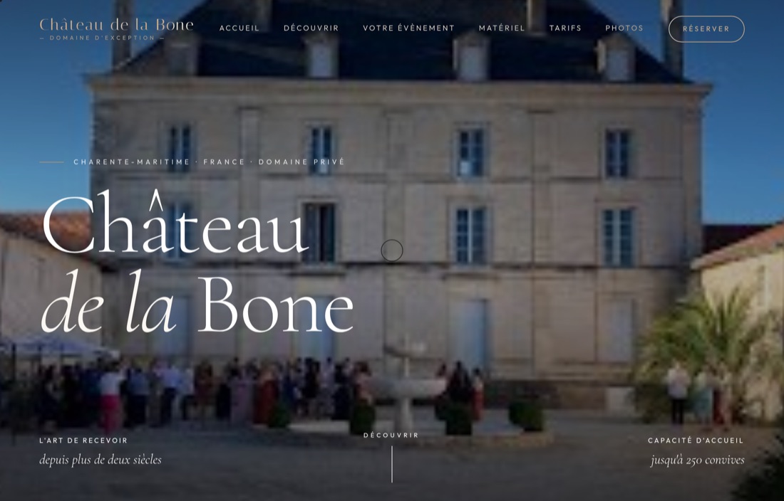 Site web Château de la Bone — Domaine d'exception, réalisé par Figlify