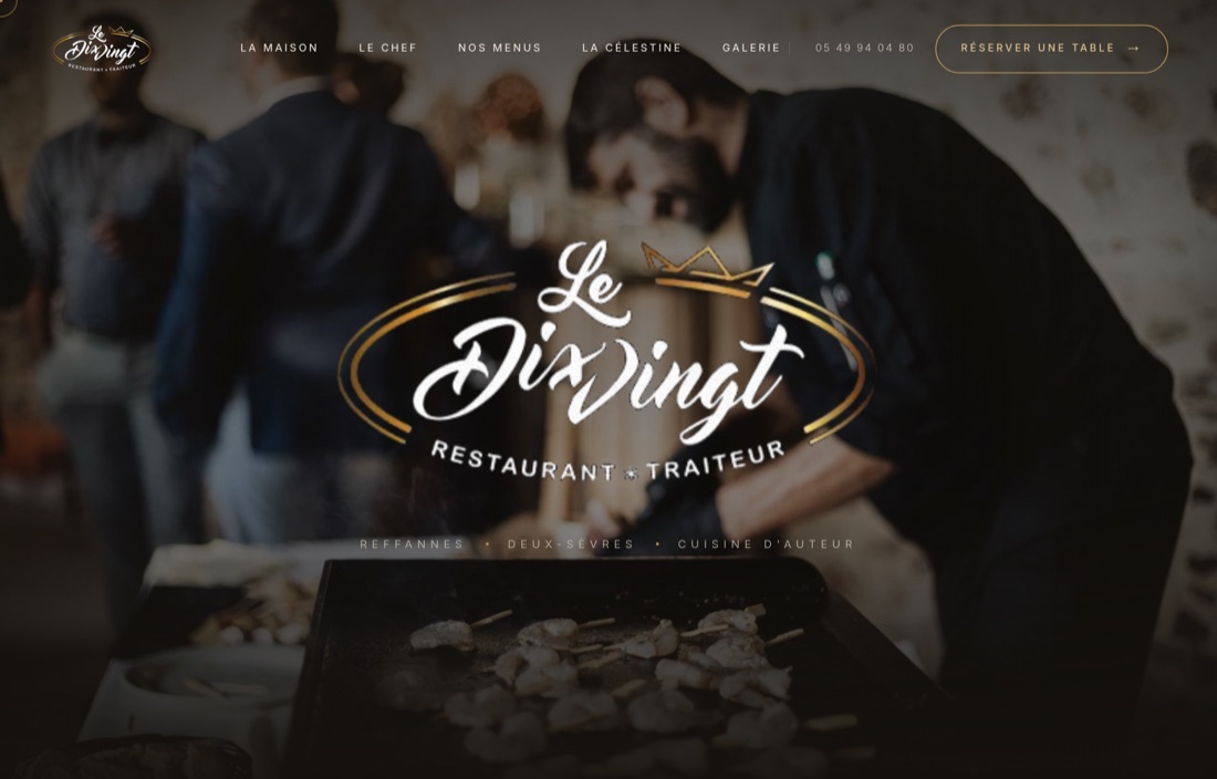 Site du restaurant Le Dix/Vingt — créé par Figlify
