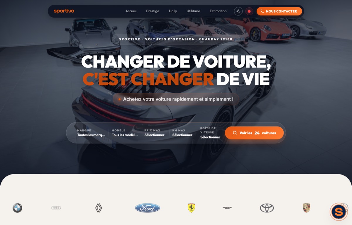 Site web Sportivo — Automobile · Prestige, réalisé par Figlify