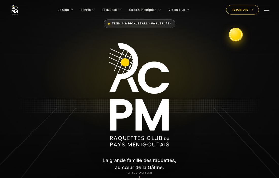 Site web RCPM — Tennis & Pickleball, réalisé par Figlify