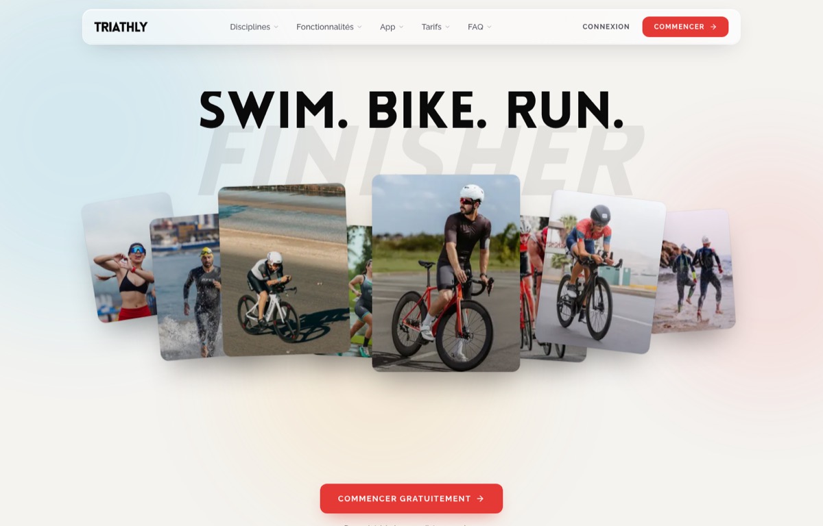 Site web Triathly — Application · Sport, réalisé par Figlify